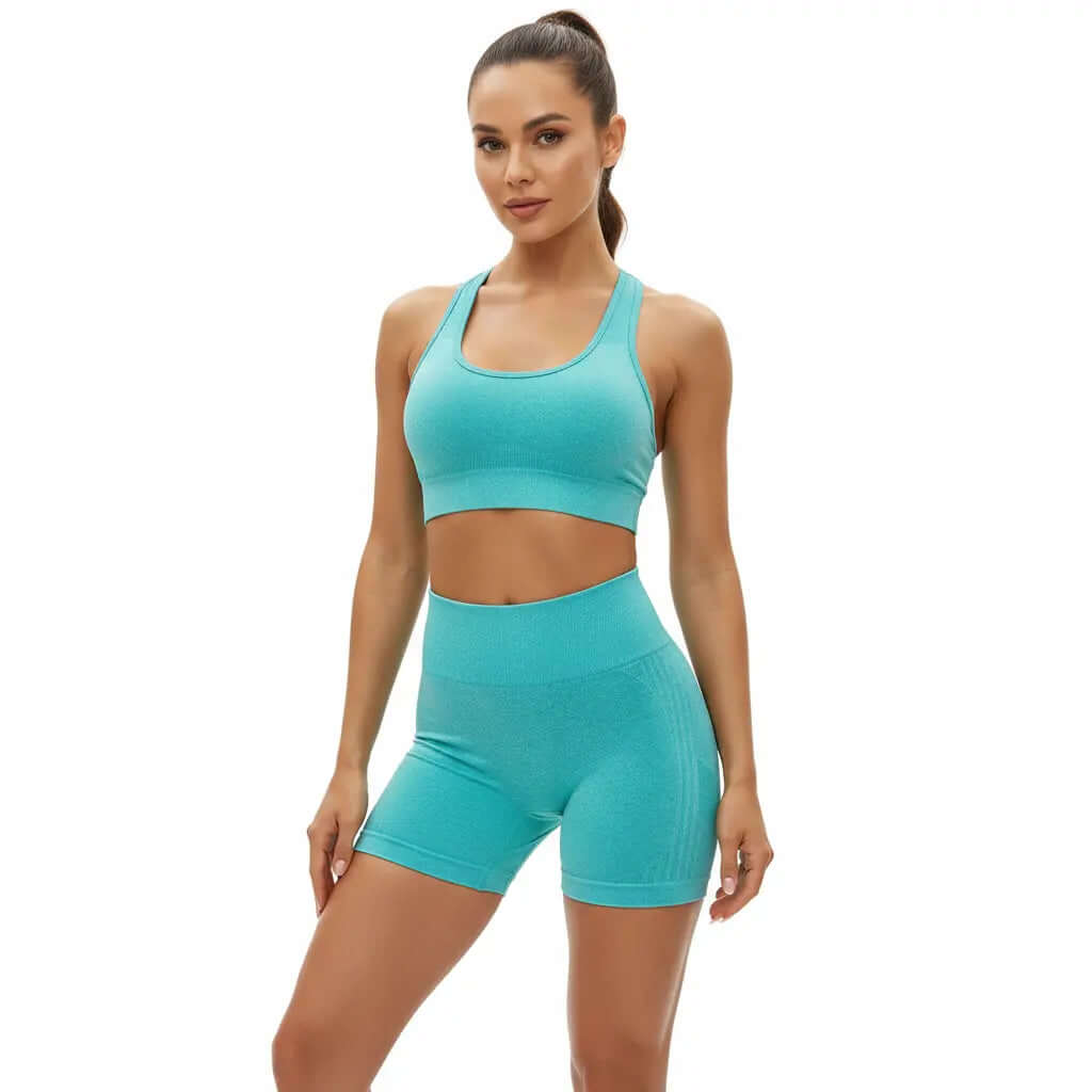 Women’s Seamless Activewear Set – Sports Bra & High Waist Shorts (Scrunch Butt Design) ALPHA JULIET
