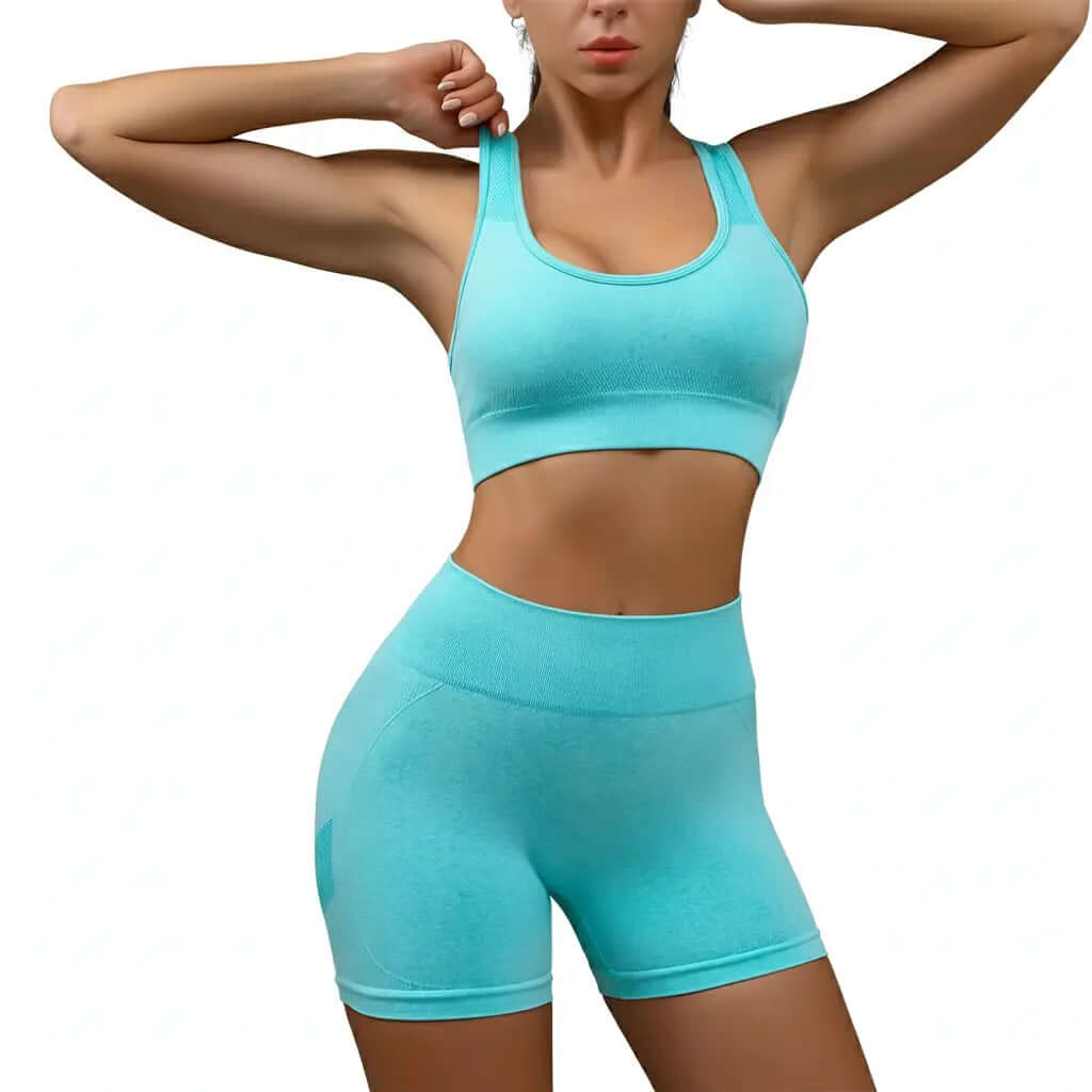 Women’s Seamless Activewear Set – Sports Bra & High Waist Shorts (Scrunch Butt Design) ALPHA JULIET