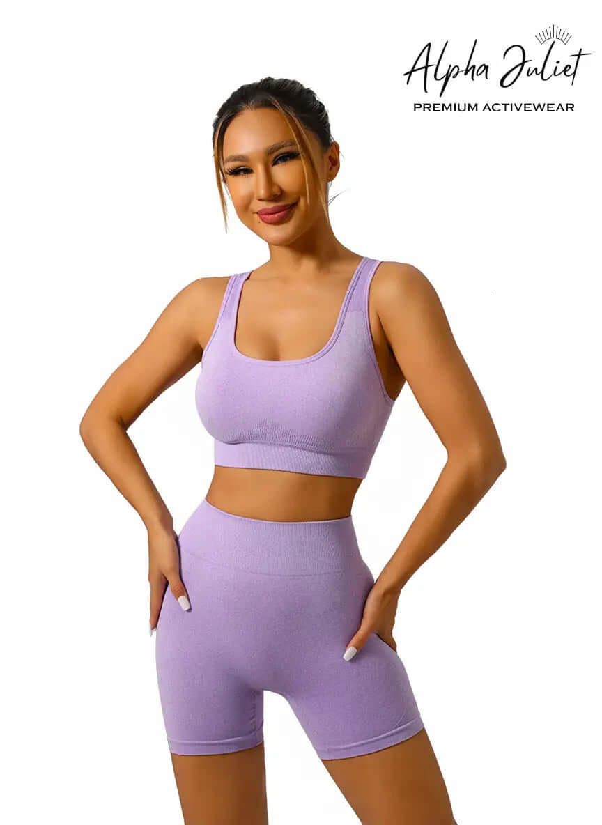 Women’s Seamless Activewear Set – Sports Bra & High Waist Shorts (Scrunch Butt Design) ALPHA JULIET