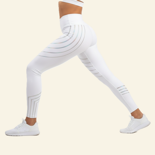 Alpha Juliet Aura High-Waisted Reflective Leggings - White Version
