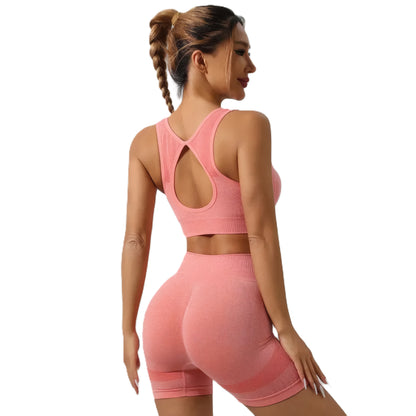 Women’s Seamless Activewear Set – Sports Bra & High Waist Shorts (Scrunch Butt Design)