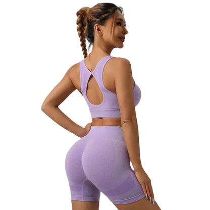 Women’s Seamless Activewear Set – Sports Bra & High Waist Shorts (Scrunch Butt Design)